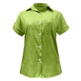 thumbnail image 4 of Rovga Shirts For Women 2024 Solid Color Lapel Short Sleeve Tees Summer Minimalism Tops Casual Under Shirt Gn1 Xxxl, 4 of 5