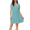 thumbnail image 1 of Vestido de salón para mujeres INSPIRE CHIC, camisones de noche, pijamas de color sólido, cuello redondo, camisones de noche, talla S, azul claro, 1 of 5