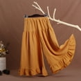 thumbnail image 2 of Utlike Girls Pants Solid Color Lace Wide Leg Pants Size 6 Years-7 Years, 2 of 8