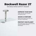 thumbnail image 3 of Rockwell Razors T2 Adjustable Safety Razor for Men with 5 Razor Blades, White Chrome, 3 of 6