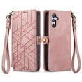 thumbnail image 2 of Feishell for Samsung A14 5G Case Wallet, Retro High Quality Zipper Pouch PU Leather Strap Flip Case with Magnetic Closure,[RFID Blocking] Card Holder Kickstand for Samsung Galaxy A14 5G, Pink, 2 of 12