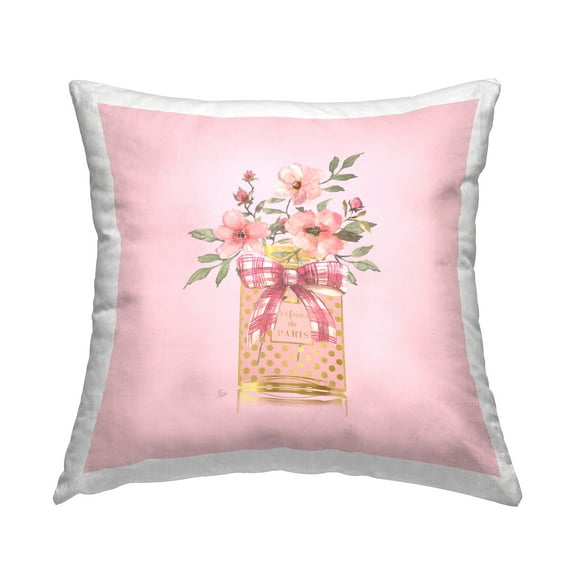 Stupell Industries Wildflower Perfume Bouquet 18" x 18" Plants & Flowers Floral Print Polyester Throw Pillow, Zip Closure 1 Count