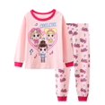 thumbnail image 1 of Conjunto de pijama informal con cuello redondo y estampado animal para niña, 2 piezas xuanjing  unisex, 1 of 2
