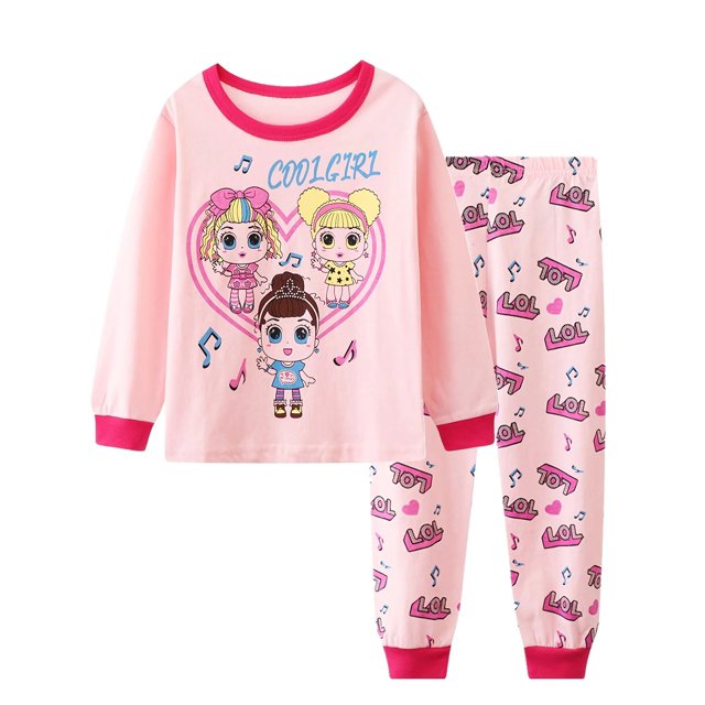 Conjunto de pijama informal con cuello redondo y estampado animal para niña, 2 piezas xuanjing unisex