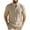 Khaki, variant on Xzbqbs Mens Henly Long Sleeve Shirts Cotton Linen Slim Fit Button Casual Pullover Tops Fashion Lightweight V Neck Solid Shirts