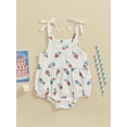 thumbnail image 2 of Bagilaanoe 4th of July Newborn Baby Girl Rompers Print Sleeveless Bodysuit 3M 6M 12M 18M Infant Summer One Piece Short Jumpsuit for Independence Day, 2 of 8