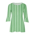 thumbnail image 4 of Aloohaidyvio Blouses for Women 3/4 Sleeve,Women's Summer 3/4 Sleeve Shirts Round Neck Loose Print Tops Casual Soft T shirts Trendy Basic Tees Spring V Tunic Tops, 4 of 5