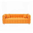 thumbnail image 5 of Modern Minimalist Orange Teddy Fleece 80-Inch Sofa for Living Room with 2 Throw Pillows & Sturdy Hardware Foot Support, 5 of 7
