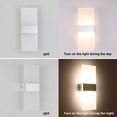 thumbnail image 4 of (Blanco cálido 3000K) Paquete de 2 luces de pared para interiores Lámpara de pared LED de 12W Diseño creativo Decorativo para dormitorio Pasillo Sala de estar Habitación de hotel, 4 of 5