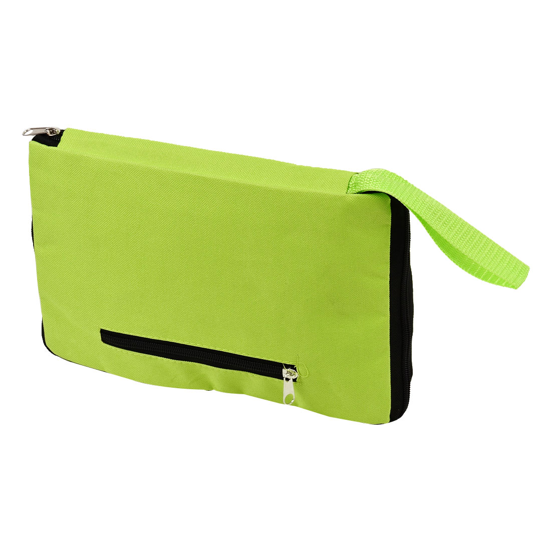 Unique Bargains Polyester Handy Foldable Bag Wheel Cart Shopping Trolley Green