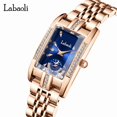 thumbnail image 2 of EXPLOJOY Stylish Ladies Quartz Watch – Diamond-Set Square Dial with Moon Phase and Steel Band, 2 of 9
