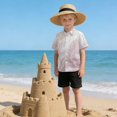 thumbnail image 6 of Dailycode Small Short Sleeve Button Down Shirts Lavender Pink Marble Casual Shirt 3-10 Years, 6 of 9