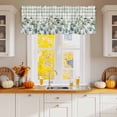 thumbnail image 2 of Valances for Windows Autumn Thanksgiving Fall Pumpkin Rod Pocket Short Curtain for bathroom living room bedroom Green Buffalo Plaid 1 Panel 42x12in, 2 of 9