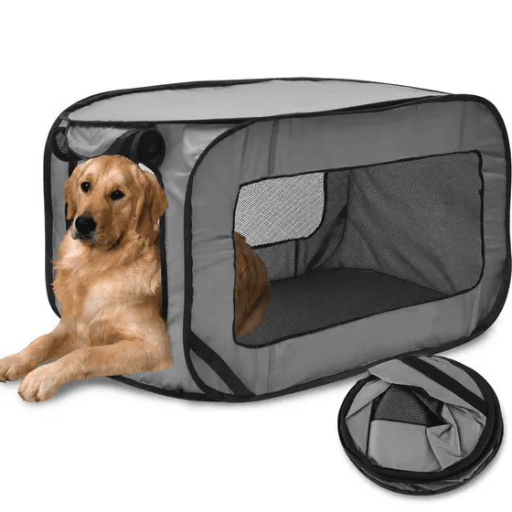 Foldable Dog Travel Crate with Storage Bag, Pop Up Portable Dog Crate for Small Dogs, Collapsible Travel Dog Crate, Small Dog Kennel Indoor Cat Cages Indoor, 36.6 x 20.5 x 20.5 Inch
