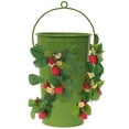 thumbnail image 1 of Enameled Galvanized Strawberry & Flower Planter, Sage, 1 of 1