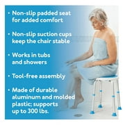 Carex Swivel Bath and Shower Stool Chair with Padded Seat for Seniors, Handicap, 300 lb Capacity