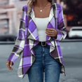 thumbnail image 2 of iOPQO Checkered Cardigan Open Front Cardigan for Women Womens Open Front Cardigan Fall Cardigans for Women's Outerwear Long Cardigans for Women Open Cardigans for Women Dark Purple S, 2 of 6
