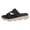 A-Black255, variant on Womens Wedge Slide Vintage Light Relaxed Open Toe Slip On Soft Foam Platform Perforated Wedge Slide Summer Beach Sandals