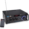 thumbnail image 1 of Pyle Alificador téreo de 200W con Bluetooth, Receptor de Audio de Canal Doble, Pantalla LED, RCA, USB, SD, Mic, Radio FM, Entrada AUX, Perfecto para Audio en Casa y Coutadora, PDA29BU.5, 1 of 5