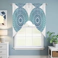 thumbnail image 6 of Swag Valance Curtains for Windows, Turquoise Boho Light Filtering Kitchen Curtains with Rod Pocket, Retro Ethnic Teal Geometric Aesthetic Window Treatment Valances for Living Room, 36x63 - 2 PCS, 6 of 9