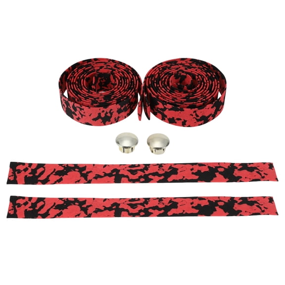 Bike Handlebar Tape Camouflage Color Non-Slip Bicycle Handlebar Grip Tape Red Black 1 Pair