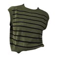 thumbnail image 2 of JJHGVB Cap Sleeve Sweater for Women Lightweight Sweater Striped Sweater Sweaters Women Womens Sweater Women Tank Top Tank Top Green M, 2 of 3