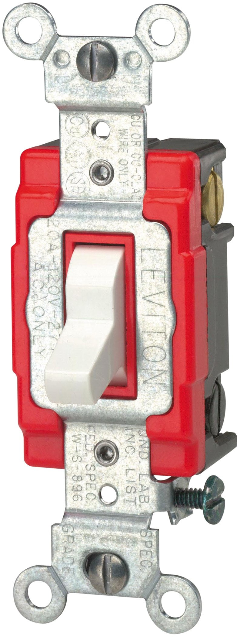 Leviton 12232W 20Amp, 120/277Volt, Toggle 3Way AC Quiet Switch