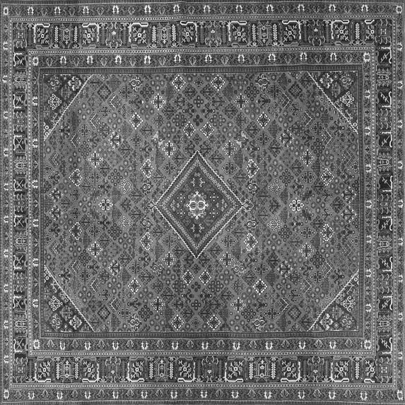 Ahgly Company Indoor Square Persian Gray Traditional Area Rugs, 4' Square
