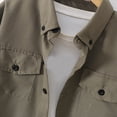 thumbnail image 6 of WAVSUF Boys Button Down Shirt with Chest Pocket Collar Neck Long Sleeve Fall Comfort Trendy Coat Green 10-12, 6 of 8