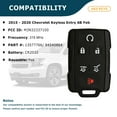 thumbnail image 2 of AKS KEYS Replacement for Chevrolet Keyless Entry 6 Buttons Fob FCC# M3N32337100 Part No. 13577766 / 84540864, 2 of 6