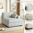 thumbnail image 2 of DREAMSIDEA Oversized Chaise Lounge Indoor Furniture Modern Corduroy Lounge Chaise Sofa with Left Armrest for Living Room Indoor Lounge Chair,Sea Salt Grey, 2 of 6