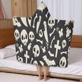 thumbnail image 5 of Spooky Halloween Icons Pattern Hooded Bath Towel，50"x30" for Ages 3 To 12 Kids, Quick Dry Lightweight Soft Microfiber Hood Beach Towel Cover Up for Kids, 5 of 7