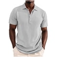 thumbnail image 5 of QIUOMBBP Men's Golf Polos Shirts ﻿Short Sleeve Lapel Collared Corduroy Tee Summer Big and Tall Lightweight Tennis Sport Tshirt White S, 5 of 8