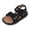 Black, variant on Win s Way Boys' Soft Sole Sandals, Adjustable Strap Breathable, Toddler Kids 1-6 Years, Black