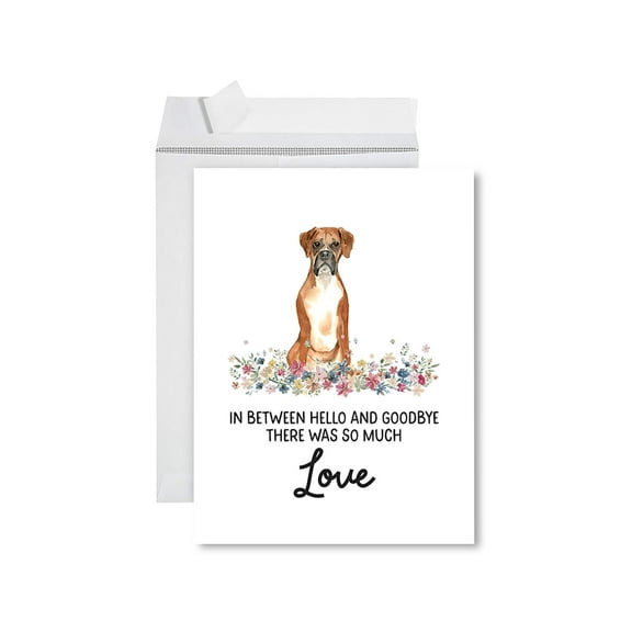 Koyal Wholesale Jumbo Pet Sympathy Card with Envelope, Boxer, Dog Grief Bereavement Card 8.5" x 11", 1-Pk