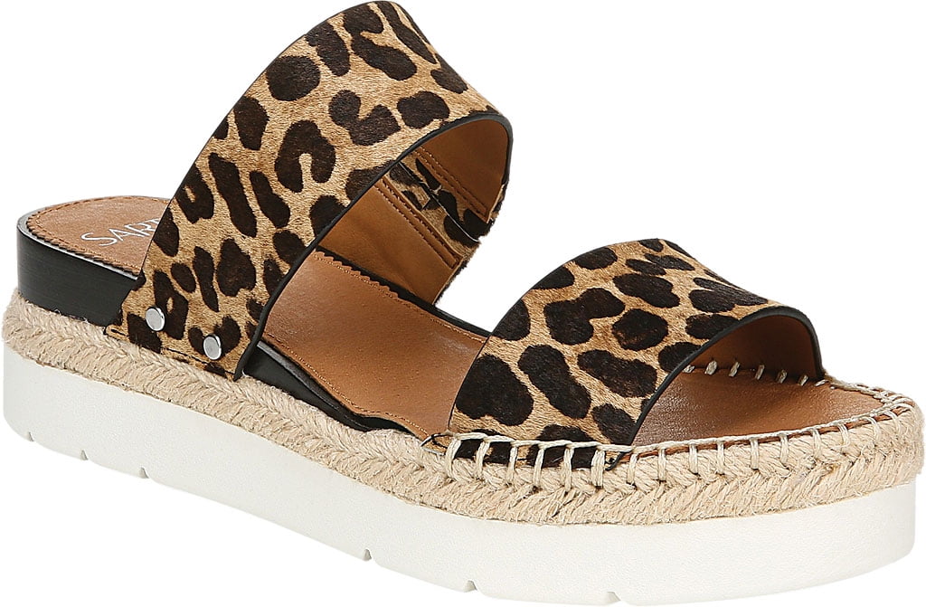 franco sarto leopard slides