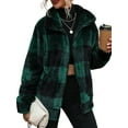 thumbnail image 1 of FASHIONWT Women Winter Fleece Jacket Gingham Flannel Shacket Coat, 1 of 6
