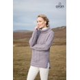 thumbnail image 3 of Irish Aran Vented Roll Neck Sweater 100% Soft Merino Wool Cable Knitted Women's Pullover Made in Ireland by Aran Woollen Mills, 3 of 4