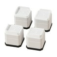 thumbnail image 1 of Elevadores de cama de 4 piezas, extensores de patas de silla resistentes, antideslizantes y versátiles. Blanco, 1 of 9