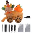 thumbnail image 2 of Inflatables Turkey on Pumpkin Cart, Inflatables Pumpkin Cart with LED for Yard Lawn Thanksgiving Blow Up Yard Decoration, 2 of 8