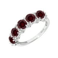 thumbnail image 2 of Sterling Silver with Natural Garnet Five Stone Band Ring, 2 of 3