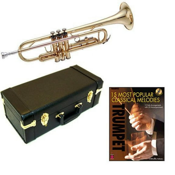 Classical Melodies Bb Student Trumpet Pack - Includes Trumpet w/Case & Accessories & Classical Melodies Play Along Book
