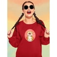 thumbnail image 2 of Laughing Cat Sweatshirt Women -Kayomi Harai Designs, Female Medium, 2 of 4