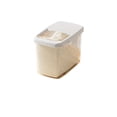 thumbnail image 1 of MOPOOR Rice Storage Container, Airtight Cereal Flour Dispenser with Pouring Spout & Measuring Cup, Kitchen Plastic Clear Dry Food Storage Bin for Grain Oatmeal Snacks Pet Dog Food Kitchen Organizer, 1 of 9