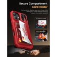 thumbnail image 3 of ABDFHE-for iPhone 17 Case Wallet with Card Holder (4 Cards) [RFID Blocking] & Slide Camera Cover, Military Grade Drop Protection, Rugged Hard Back & Silicone Edge Phone Case, 6.3" 2025, Red, 3 of 4