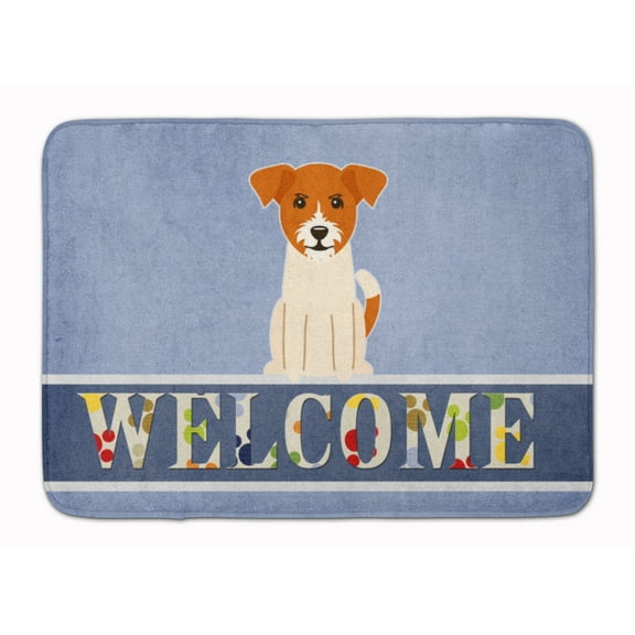 Carolines Treasures BB5689RUG Jack Russell Terrier Welcome Machine Washable Memory Foam Mat 19 X 27" multicolor