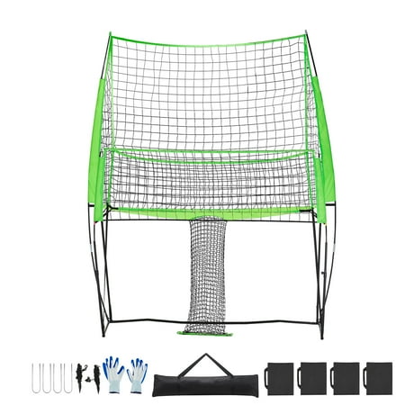 KFFKFF Adjustable Volleyball Training Net System with Ball Return, 8x11ft Portable Practice Equipment for Serving, Spiking, and Accuracy Improvement, Suitable for Indoor and Outdoor Use