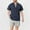 Navy, variant on Coorders George Men's Linen Henley Turndown Collar Shirts with Double Pocket, Black, L