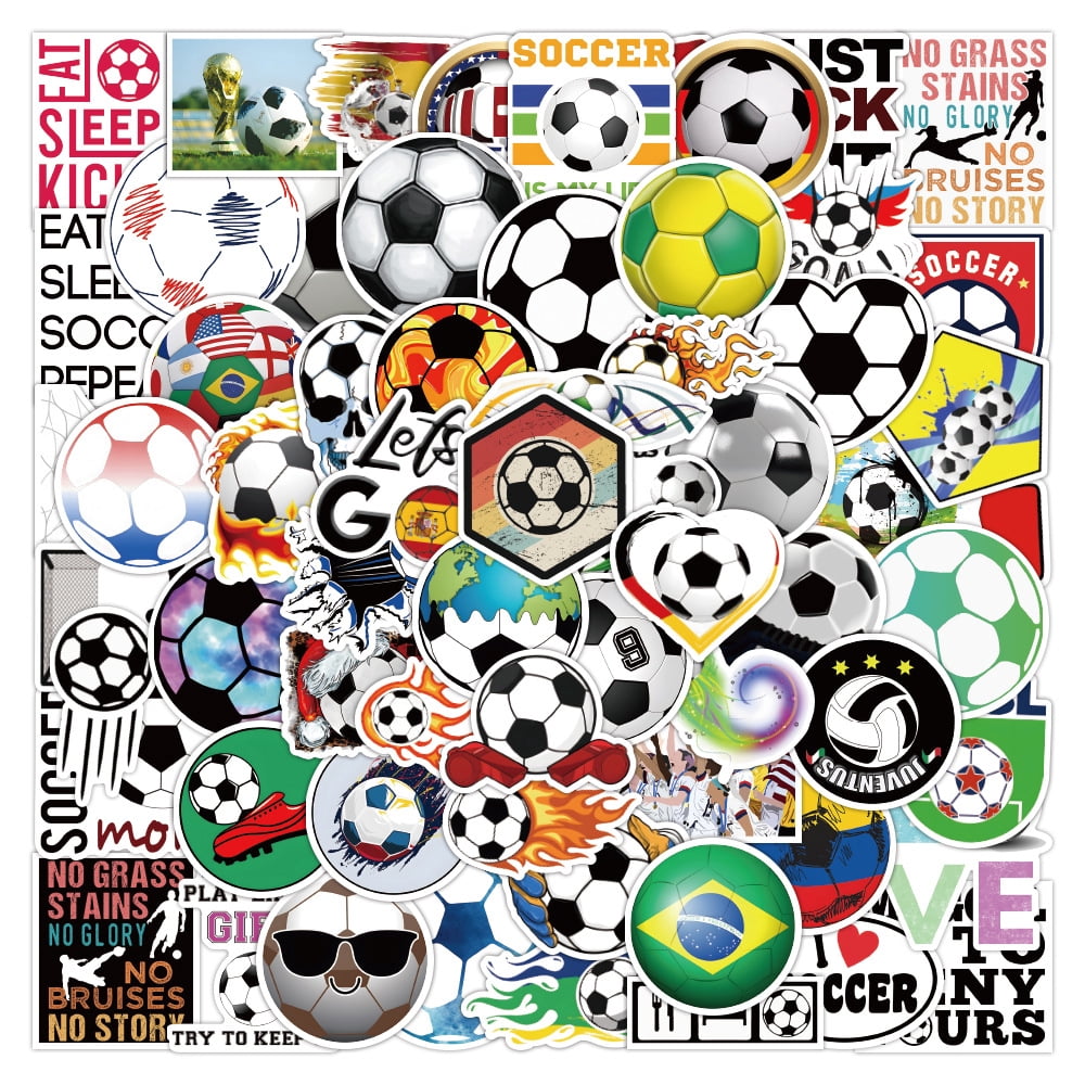120 Pegatinas De Fútbol – Vinilo Impermeable Para Portátil, Mochila, Coche Y Botella De Agua, Regalo Para Fans Del Fútbol