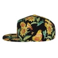 thumbnail image 3 of Daiia Sunflowers And Bird print Flat Bill Hats Flat Brim Trucker Cap Baseball Cap Adjustable Classic Low Profile Hat Unconstructed Plain Cap, 3 of 9